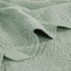 King Size 3 Piece Reversible Scalloped Edges Microfiber Quilt Set in Seafoam