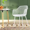 Set of 4 Modern Mid-Century White Mesh Dining Chair with Ergonomic Backrest