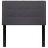 Twin size Modern Dark Grey Fabric Upholstered Panel Headboard