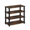 Stackable 4-Shelf Black Brown Wood Shoe Rack - Holds up to 12 Pair of Shoes