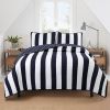 Twin 2 Piece Navy White Stars Stripes 100-Percent Cotton Reversible Quilt Set