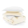 Full/Queen size 3-Piece Microfiber Reversible Comforter Set in White and Cream