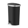 Better Homes & Gardens 14.5-gal Plastic Semi Round Kitchen Step Trash Can, Black