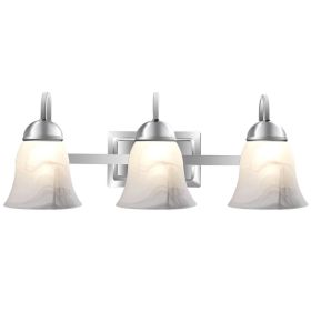 3-Light LED Bath Vanity Light with Alabaster Glass Dimmable