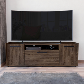 Tv Stand for TV´s up 55" Dext, One Cabinet, Double Door, Dark Walnut Finish