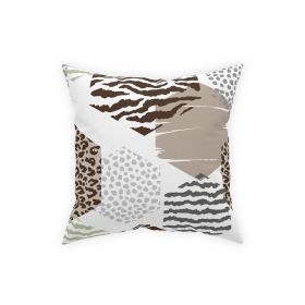 Decorative Throw Pillow - Accent / Geometric Print - Beige