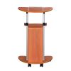 Techni Mobili Sit-to-Stand Rolling Adjustable Height Laptop Cart With Storage, Woodgrain