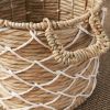 Hubertus Round Water Hyacinth Woven Basket with Handles - 18" x 18" x 15" - Natural Brown - For Clothes, Towels, Canvas, Toys and Magazine Storage and