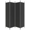 4-Panel Room Divider Black 78.7"x78.7" Fabric