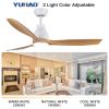 52 in.Outdoor/Indoor Integrated LED Natural Imitation  Modern Ceiling Fan with Lights and Remote Control