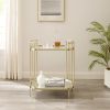 Modern Glam Mirror-Top Accent Table – Pale Gold