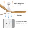 52 in.Outdoor/Indoor Integrated LED Natural Imitation  Modern Ceiling Fan with Lights and Remote Control