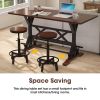 3-Piece Dining Table Set, 59" Wooden Sofa Side Table with Stabilizing Base, Rustic Brown Industrial Adjustable Height Stools, Modern Bar Table and Cha