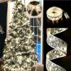 Christmas Decoration LED Ribbon Lights Christmas Tree Ornaments DIY Lace Bows String Light Navidad Home Decoration New Year 2023