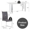 Modern minimalist dining table. Imitation marble glass sticker desktop, stainless steel legs, stable and beautiful. 6 premium PU seats. 63 inches * 35