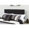 Full size Modern Box-Stitch Black Fabric Upholstered Headboard