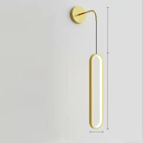 Modern Minimalist Bedside Wall Lamp Living Room Wall Light Bulb Nordic Internet Celebrity Minimalist (Option: Three Colors-Golden Wall Lamp 18W)