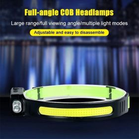 Silicone Sensor Headlamp Type-C Rechargeable Outdoor (Option: Sidelight White Yellow Light-USB)