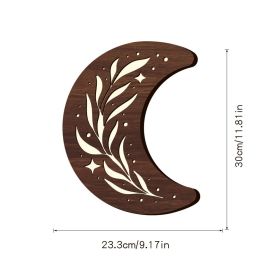 Bohemian Style Three-dimensional Wooden Leaf Crescent Lamp Pendant (Option: MZ212-Button OPP Bag Packaging)