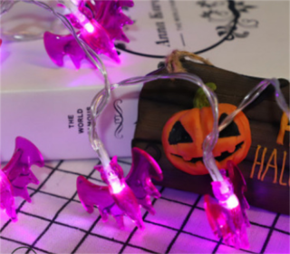 Halloween Battery Remote Control USB LED String Lights (Option: Purple bat-6meters 40lights color)