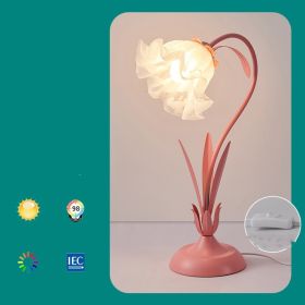 Bedside Flower Minimalist Creative Lily Of The Valley Flower Desk Lamp (Option: Red-Spectral eye protection-220V US)